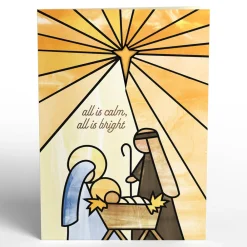 Lovepop Suncatcher Cards|Decor|All Is Calm Nativity Suncatcher Card