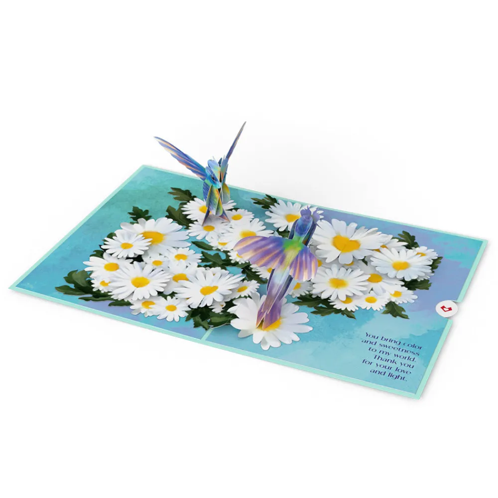 Lovepop Greeting Cards|Grandparents' Day 9/7|Beloved Grandparents Daisy Patch Hummingbirds Pop-Up Card