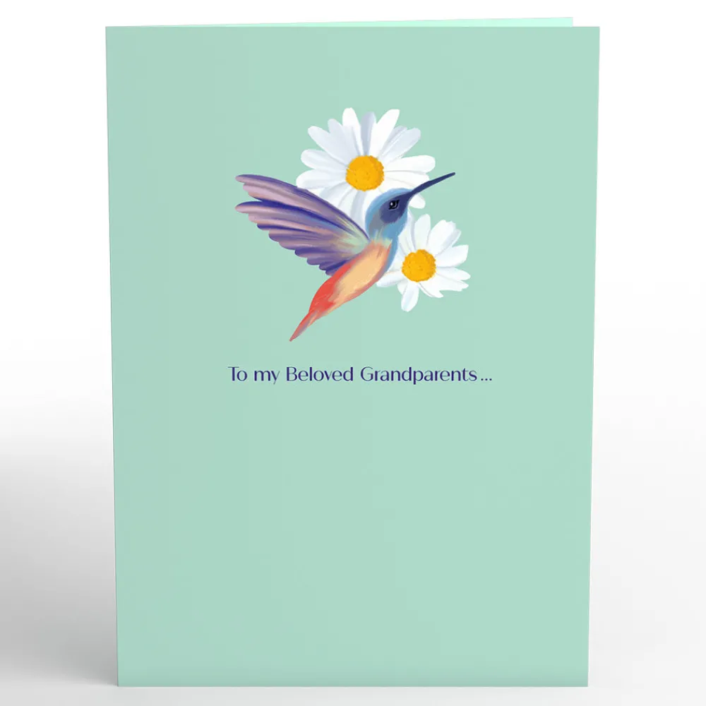 Lovepop Greeting Cards|Grandparents' Day 9/7|Beloved Grandparents Daisy Patch Hummingbirds Pop-Up Card