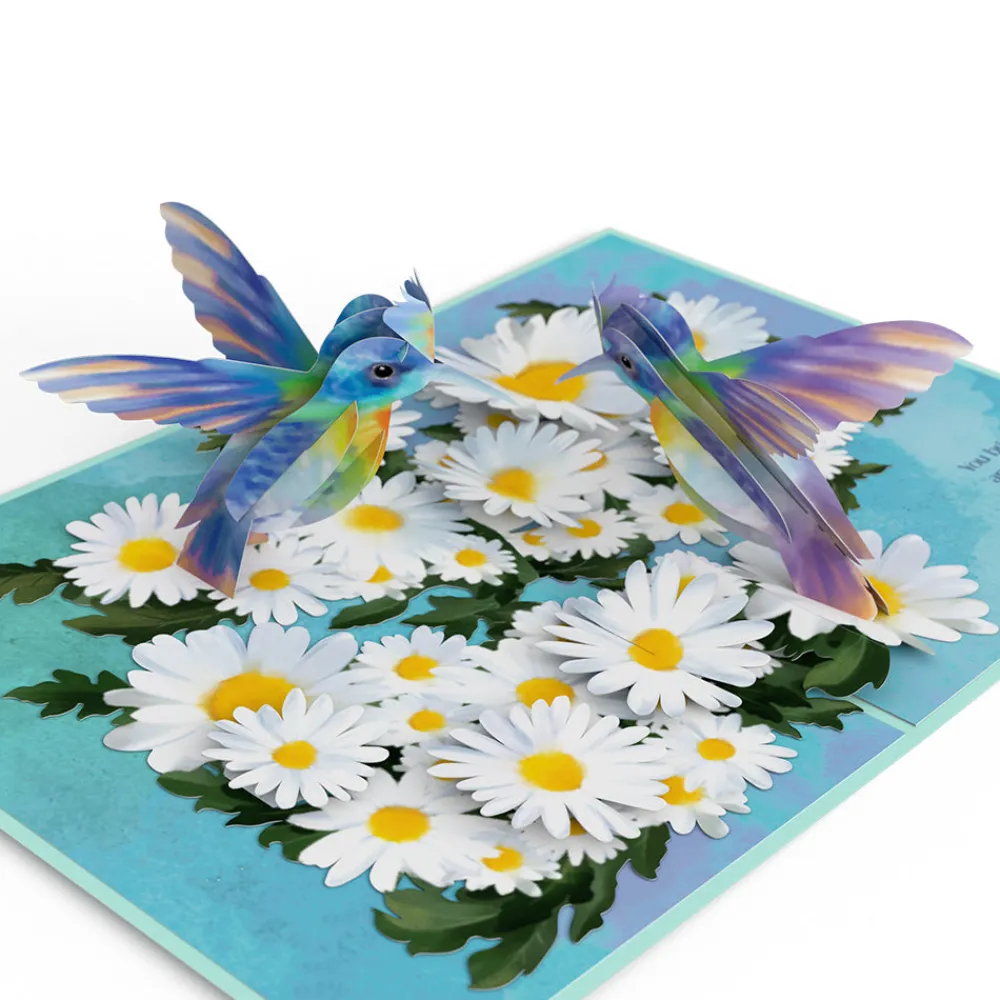 Lovepop Greeting Cards|Grandparents' Day 9/7|Beloved Grandparents Daisy Patch Hummingbirds Pop-Up Card