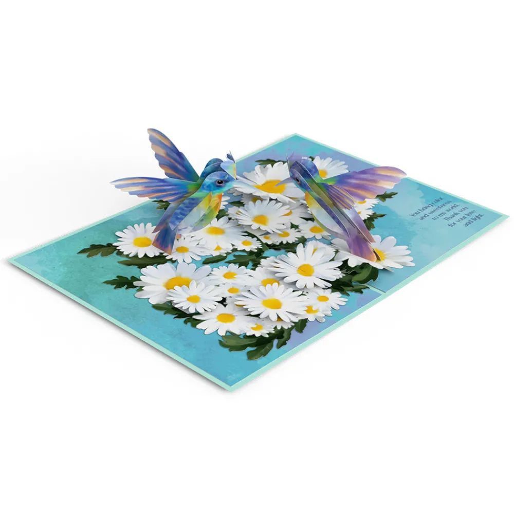 Lovepop Greeting Cards|Grandparents' Day 9/7|Beloved Grandparents Daisy Patch Hummingbirds Pop-Up Card