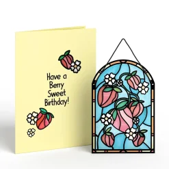 Lovepop Pop-Up Bouquets|Card & Gift Bundles|Berry Sweet Birthday Suncatcher Card & Pop-Up Bouquet Bundle