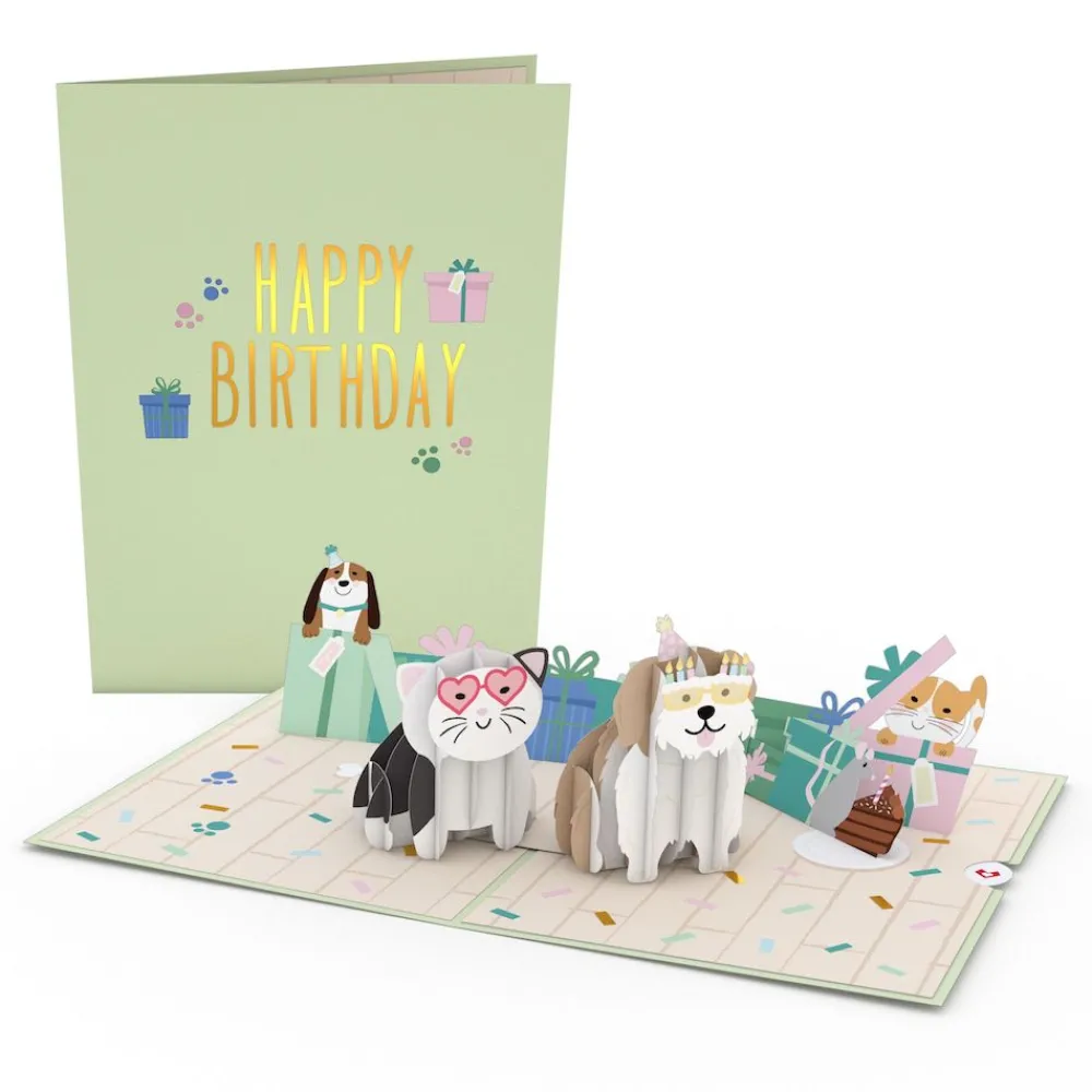 Lovepop Greeting Cards|Birthday|Birthday Cats and Dogs Pop-Up Card