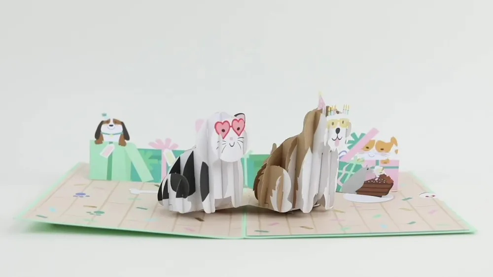 Lovepop Greeting Cards|Birthday|Birthday Cats and Dogs Pop-Up Card