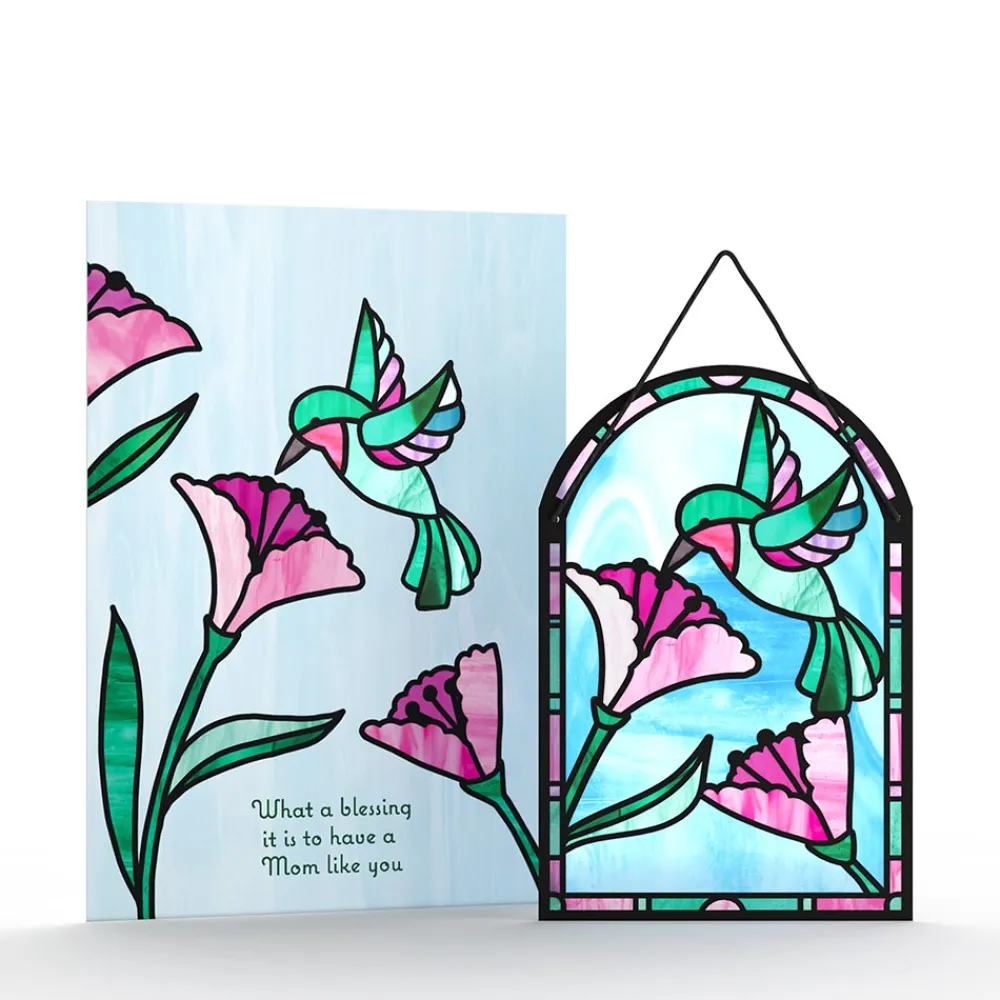 Lovepop Pop-Up Bouquets|Card & Gift Bundles|Blessing to Have a Mom Like You Hummingbird Suncatcher Card & Bouquet Bundle