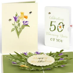 Lovepop Birthday|Bloom 50th Birthday Pop-Up Card and Sentiment Set