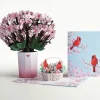 Lovepop Pop-Up Bouquets|Card & Gift Bundles|Cherry Blossom with Cardinals Pop-Up Card & Bouquet Bundle
