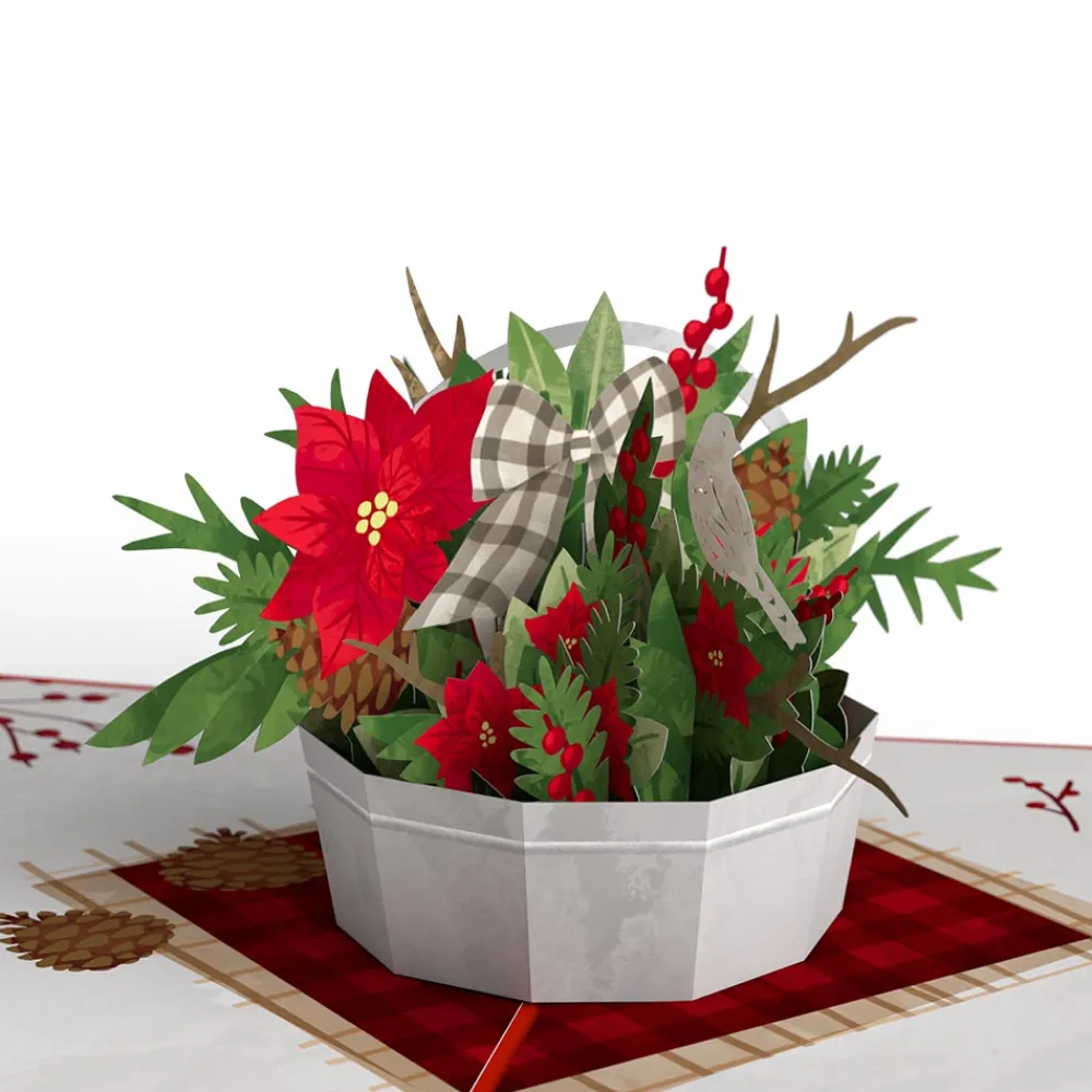Lovepop Greeting Cards|Christmas 12/25|Christmas Flower Basket Pop-Up Card