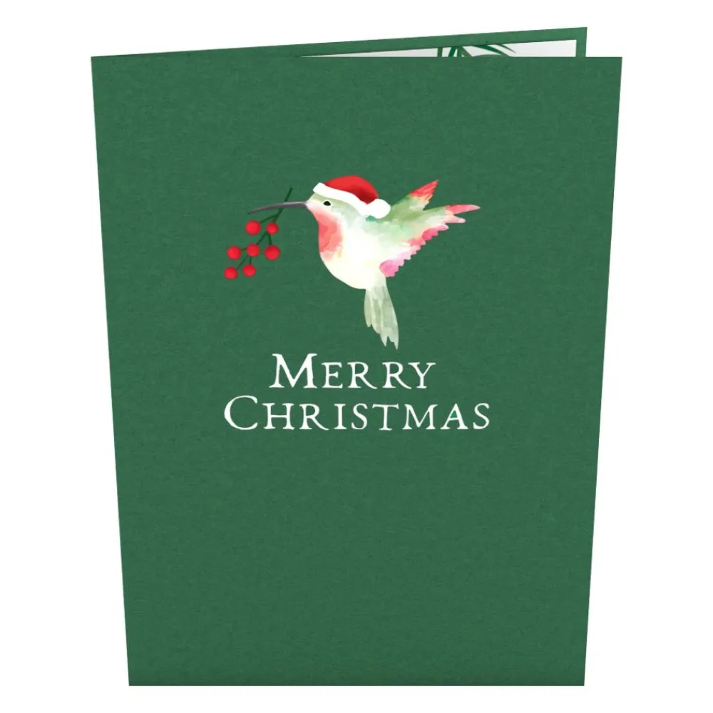 Lovepop Card & Gift Bundles|Christmas 12/25|Christmas Hummingbirds Card & Poinsettia Bouquet Bundle
