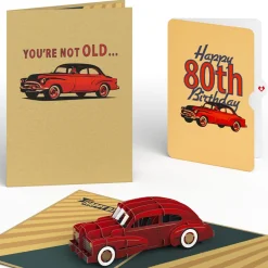 Lovepop Birthday|Classic Car 80th Birthday Pop-Up Card and Sentiment Set