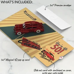 Lovepop Birthday|Classic Car 50th Birthday Pop-Up Card and Sentiment Set