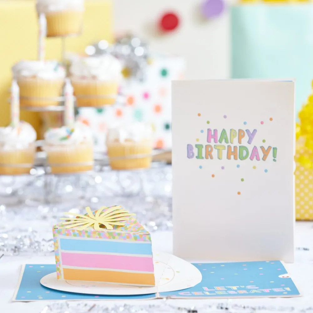 Lovepop Birthday|Kids|Confetti Birthday Cake Slice Pop-Up Card