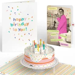 Lovepop Birthday|Confetti Cake Birthday Pop-Up Card and Survive Another Year of Adulting Sentiment Set
