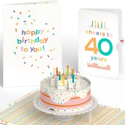 Lovepop Birthday|Confetti Cake 40th Birthday Pop-Up Card and Sentiment Set