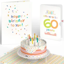 Lovepop Birthday|Confetti Cake 60th Birthday Pop-Up Card and Sentiment Set