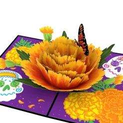 Lovepop Halloween 10/31|Día de los Muertos Marigold Pop-Up Card