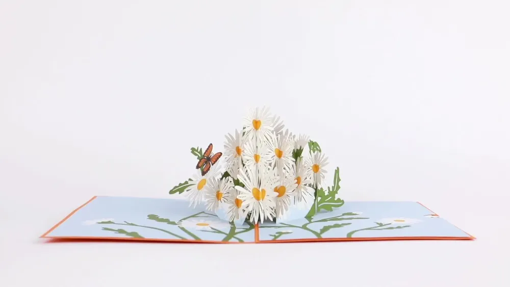 Lovepop Greeting Cards|Just Because|Daisies with Monarch Butterfly Pop-Up Card