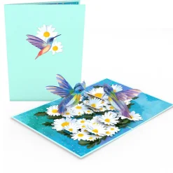 Lovepop Greeting Cards|Birthday|Daisy Patch Hummingbirds Pop-Up Card