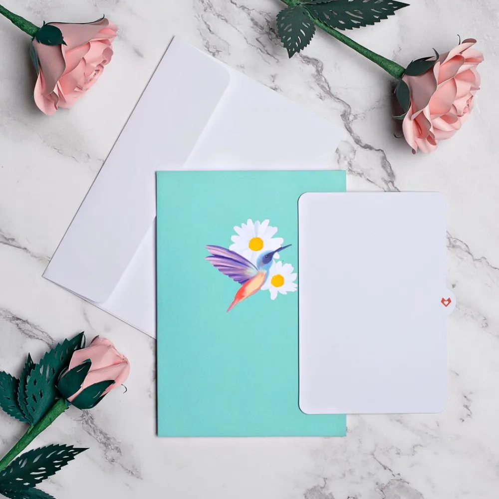 Lovepop Greeting Cards|Birthday|Daisy Patch Hummingbirds Pop-Up Card