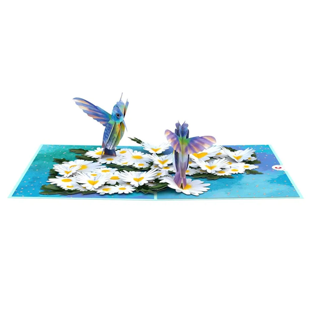 Lovepop Greeting Cards|Birthday|Daisy Patch Hummingbirds Pop-Up Card