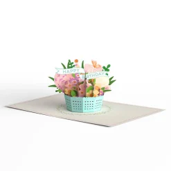 Lovepop Birthday|Delicate Floral Happy Birthday Basket Paperpop Card®