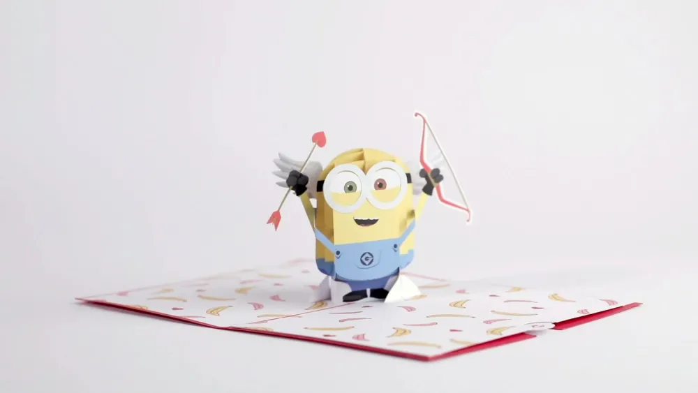 Lovepop Greeting Cards|Anniversary|Despicable Me Minions Bananas For You Pop-Up Card