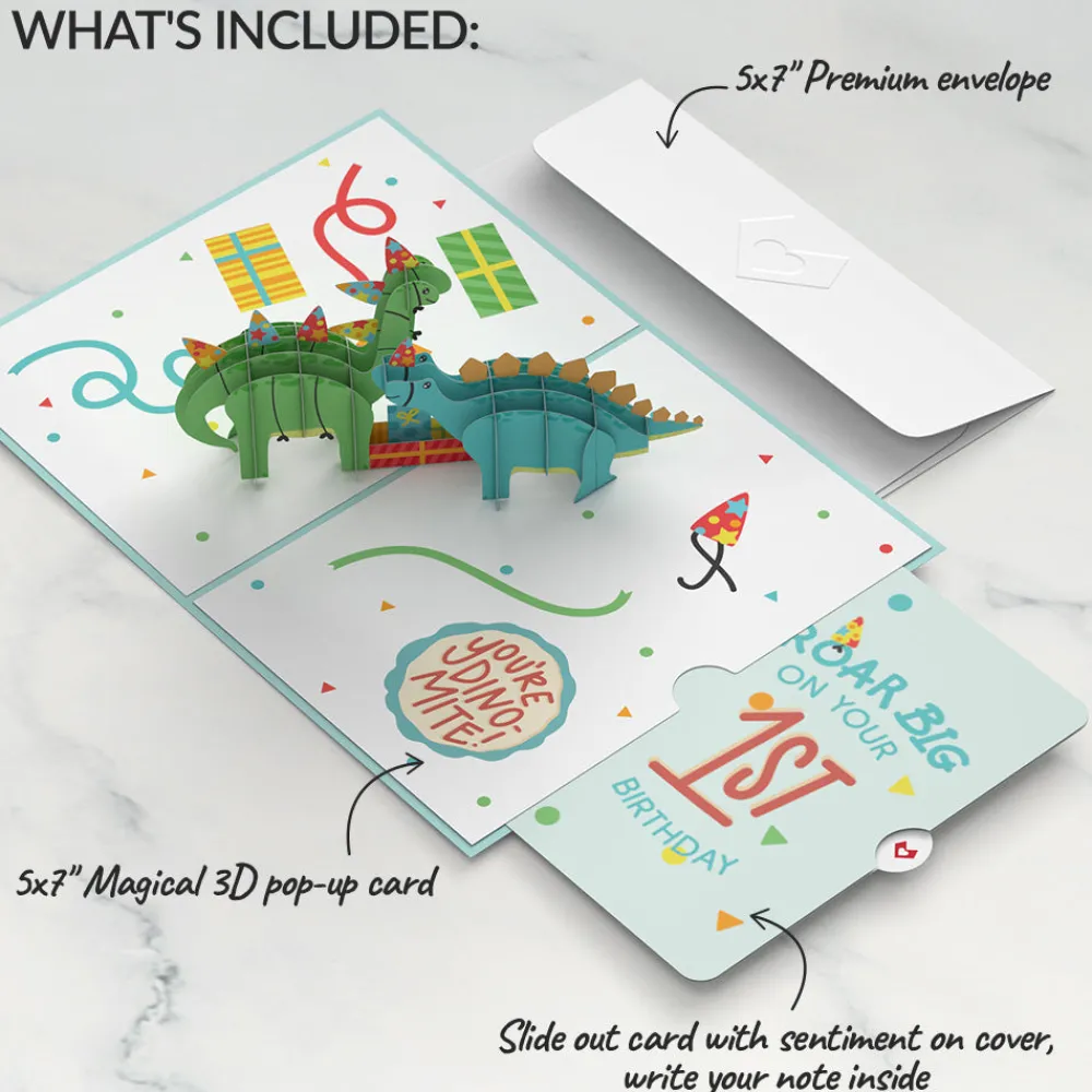 Lovepop Birthday|Dinosaurs 1st Birthday Pop-Up Card and Sentiment Set