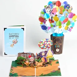Lovepop Card & Gift Bundles|Decor|Disney and Pixar Up Birthday Adventures Pop-Up Card & Bouquet Bundle