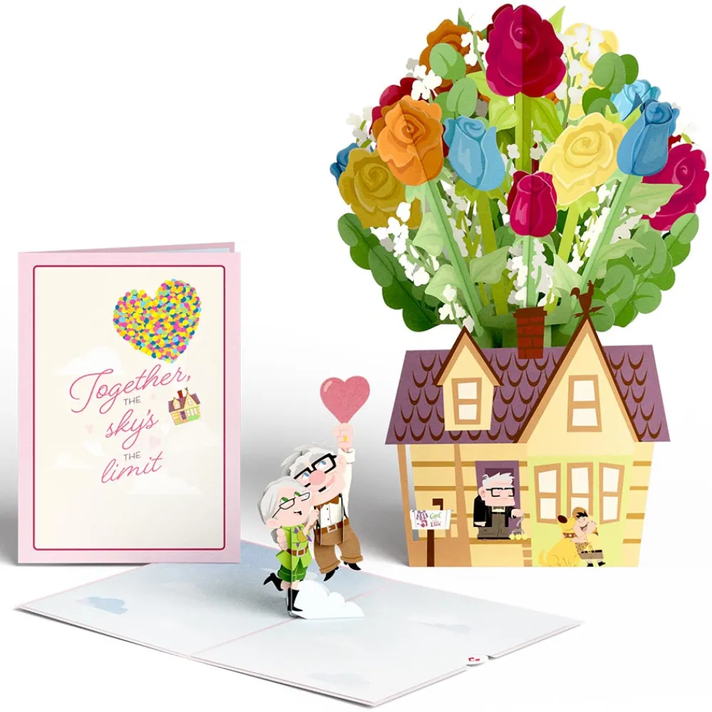 Lovepop Pop-Up Bouquets|Card & Gift Bundles|Disney and Pixar Up Sky Is the Limit Pop-Up Card & Flower Buds Bouquet Bundle