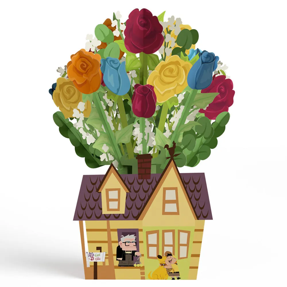 Lovepop Pop-Up Bouquets|Card & Gift Bundles|Disney and Pixar Up Sky Is the Limit Pop-Up Card & Flower Buds Bouquet Bundle