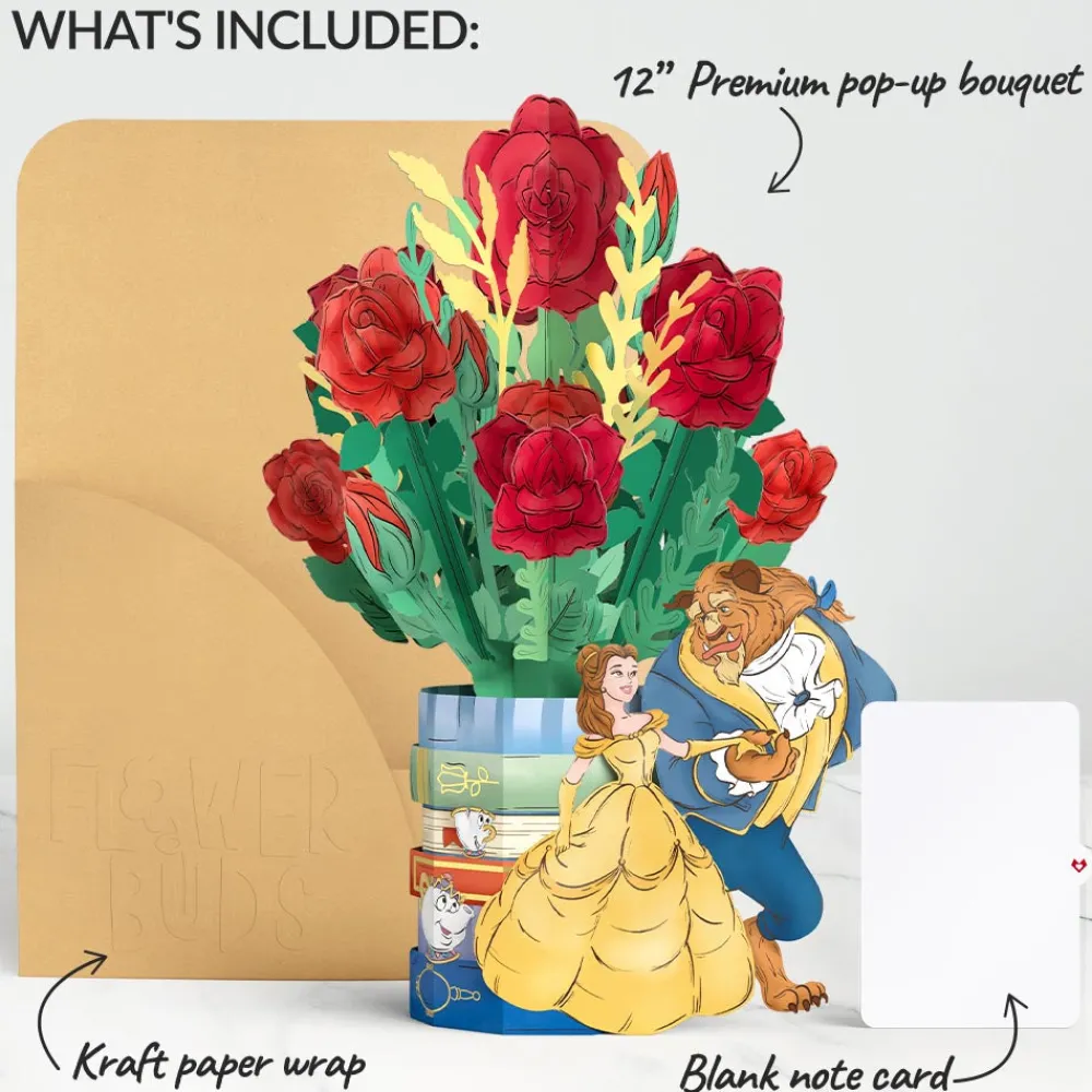Lovepop Pop-Up Bouquets|Flower Buds|Disney's Beauty and The Beast Flower Buds Bouquet