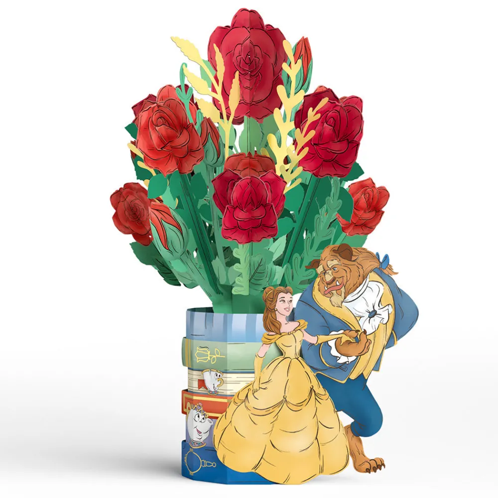 Lovepop Pop-Up Bouquets|Card & Gift Bundles|Disney’s Beauty and the Beast Pop-Up Card & Flower Buds Bouquet Bundle