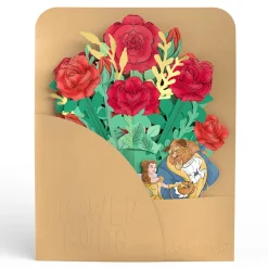 Lovepop Pop-Up Bouquets|Card & Gift Bundles|Disney’s Beauty and the Beast Pop-Up Card & Flower Buds Bouquet Bundle