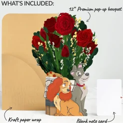 Lovepop Pop-Up Bouquets|Flower Buds|Disney's Lady & The Tramp Flower Buds Bouquet