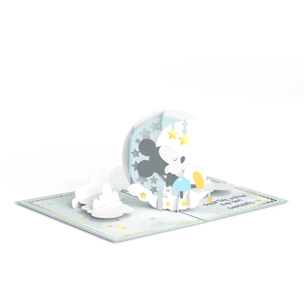 Lovepop Greeting Cards|Baby|Disney's Mickey Mouse Over the Moon Baby Pop-Up Card