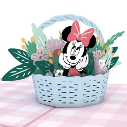 Lovepop Greeting Cards|Just Because|Disney's Minnie Mouse Flower Basket Pop-Up Card