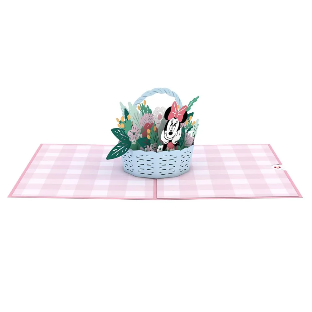 Lovepop Greeting Cards|Just Because|Disney's Minnie Mouse Flower Basket Pop-Up Card