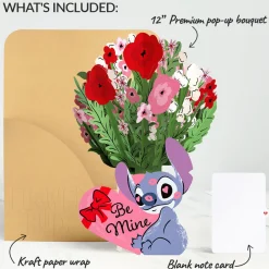 Lovepop Pop-Up Bouquets|Flower Buds|Disney's Stitch Be Mine Flower Buds Bouquet