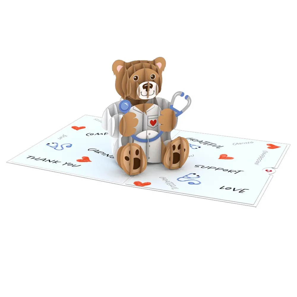 Lovepop Greeting Cards|Thank You|Doctor Bear Pop-Up Card