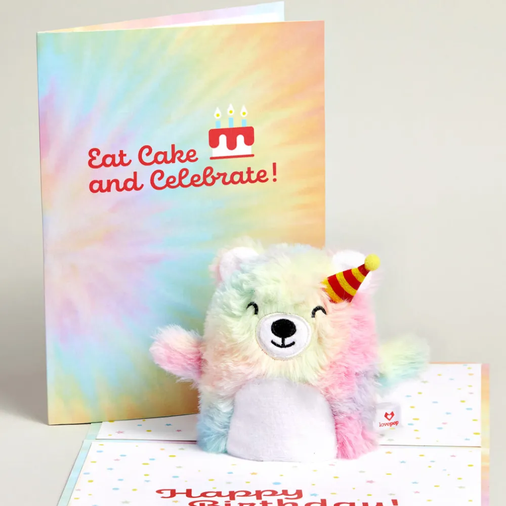 Lovepop Card & Gift Bundles|Plushpop|Eat Cake and Celebrate' Birthday Plushpop Card and Bouquet Bundle