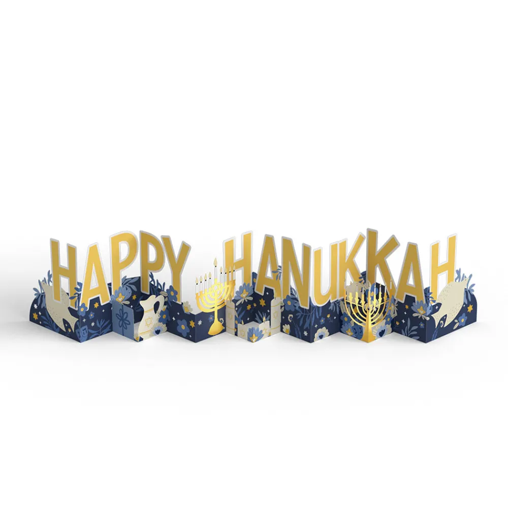 Lovepop Decor|Hanukkah 12/14|Elegant Happy Hanukkah Loooooong Card™ (Expands to 2 feet)