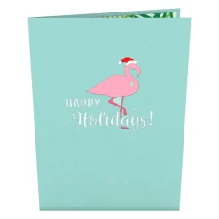 Lovepop Greeting Cards|Christmas 12/25|Festive Flamingo Pop-Up Card