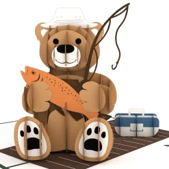 Lovepop Greeting Cards|Father'S Day 6/15|Fishing Bear Pop-Up Card