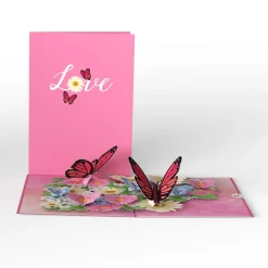 Lovepop Greeting Cards|Just Because|Floral Garden Butterflies Pop-Up Card