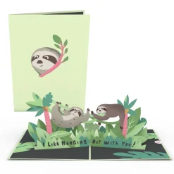 Lovepop Greeting Cards|Just Because|Friendship Sloth Pop-Up Card