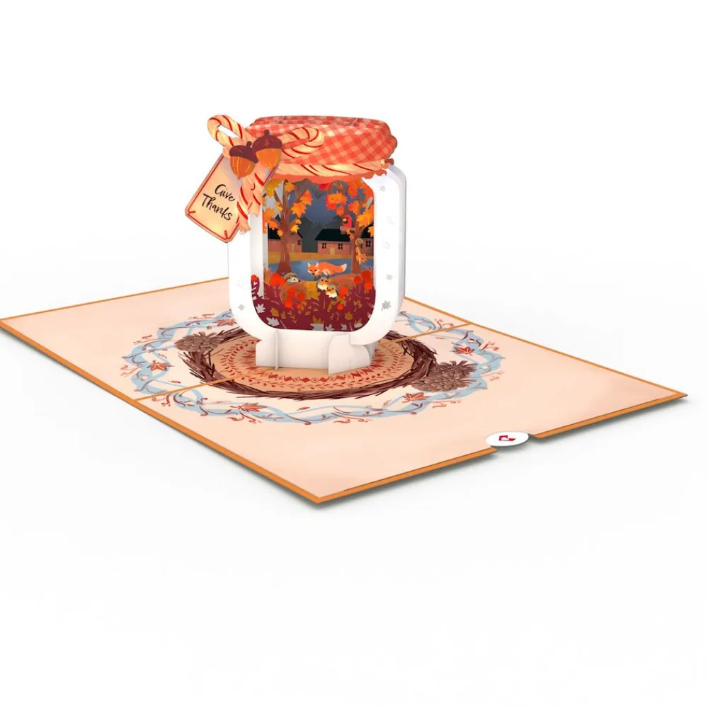 Lovepop Greeting Cards|Thanksgiving 11/27|Give Thanks Fall Jar Pop-Up Card
