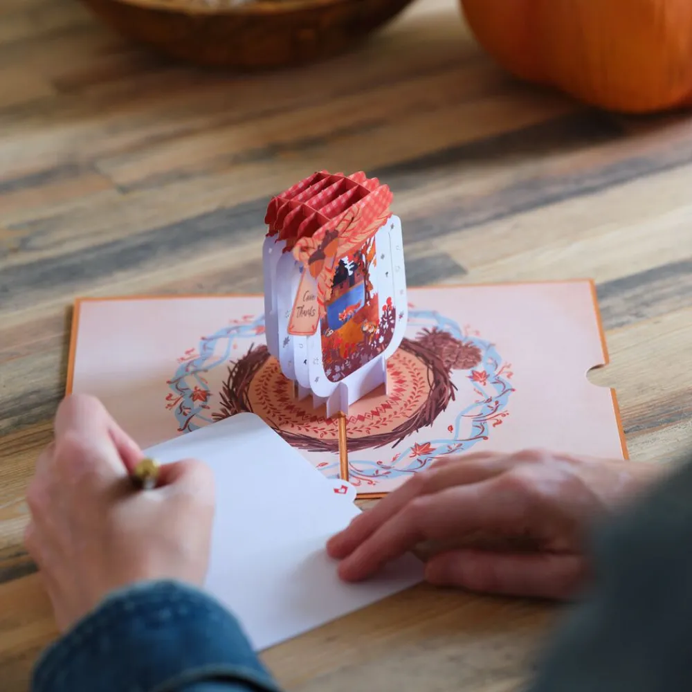 Lovepop Greeting Cards|Thanksgiving 11/27|Give Thanks Fall Jar Pop-Up Card