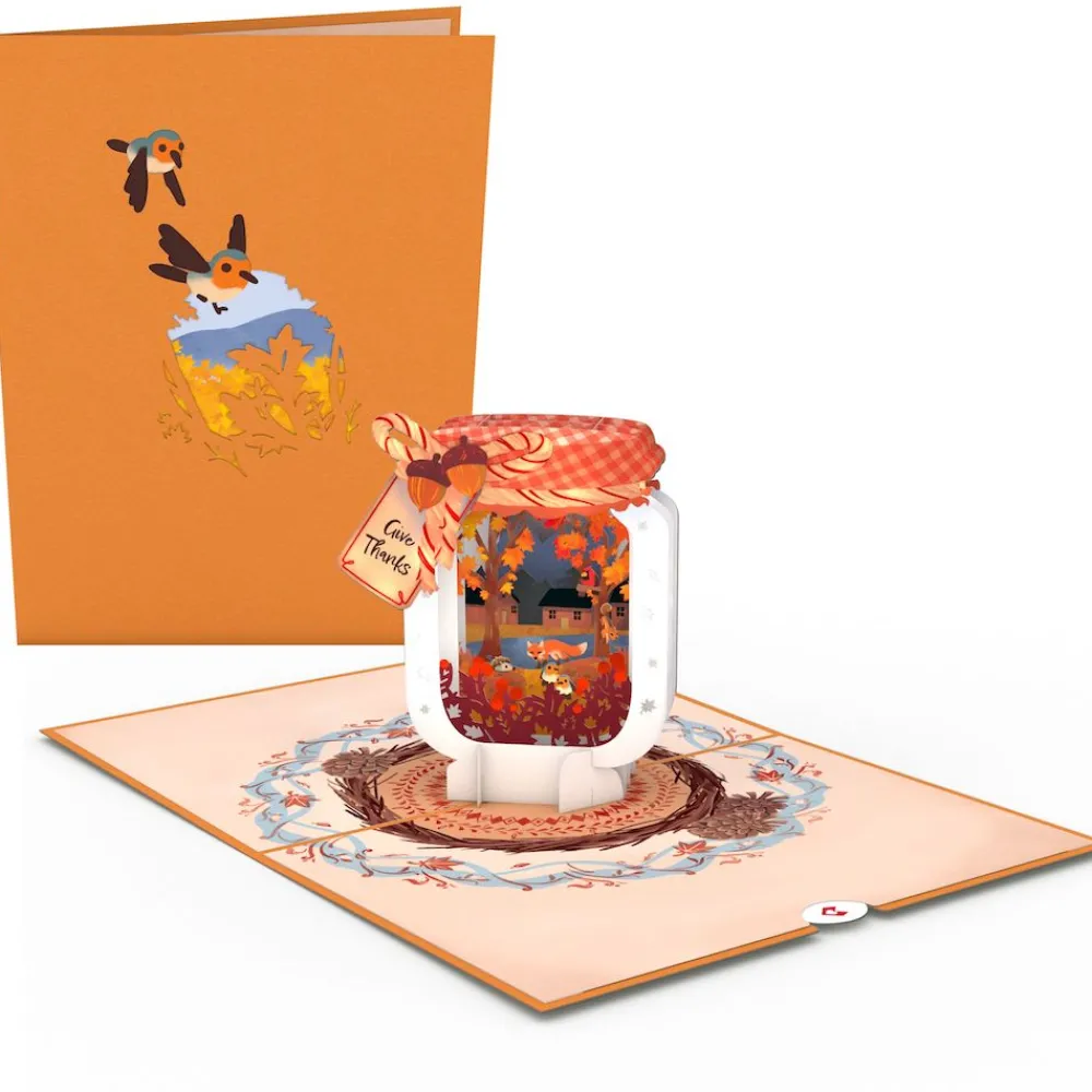 Lovepop Greeting Cards|Thanksgiving 11/27|Give Thanks Fall Jar Pop-Up Card