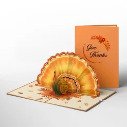 Lovepop Greeting Cards|Thanksgiving 11/27|Give Thanks Turkey Pop-Up Card