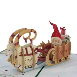 Lovepop Greeting Cards|Christmas 12/25|Gnome Sleigh Pop-Up Card